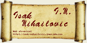Isak Mihailović vizit kartica